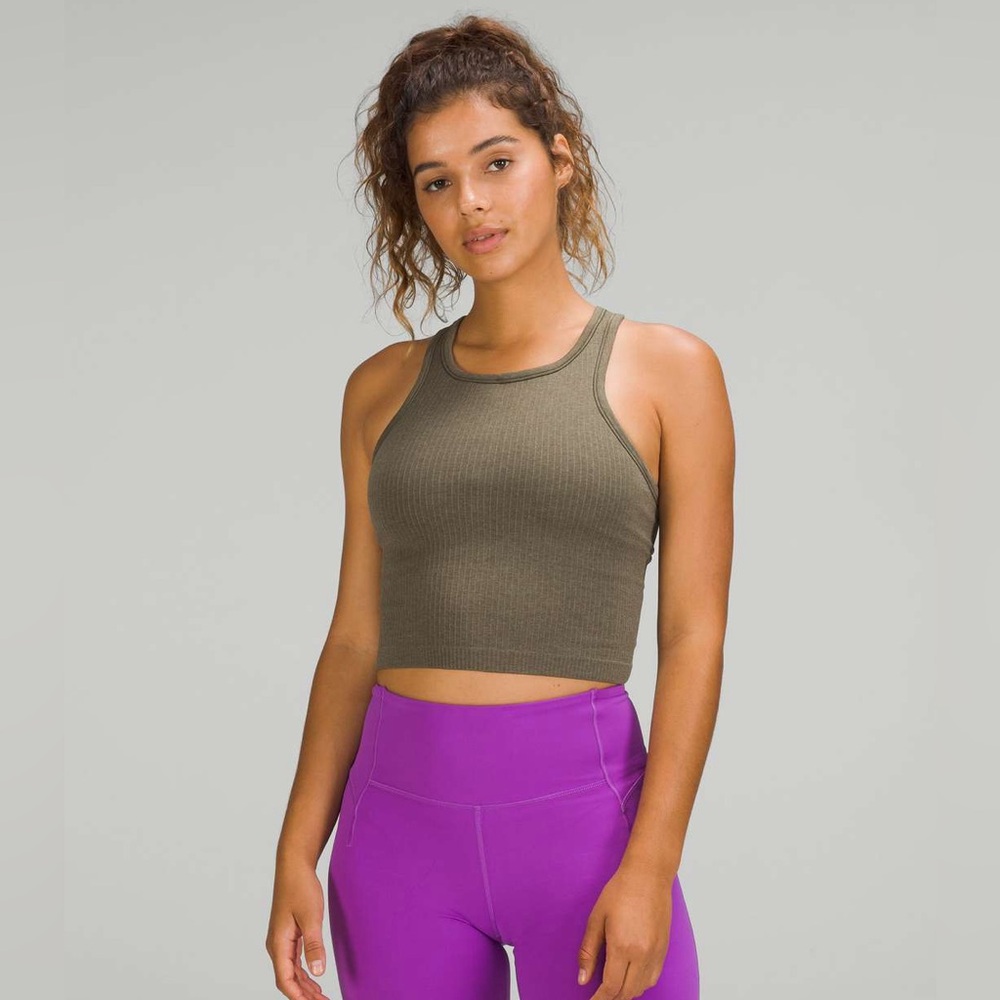 Lululemon ebb to street cropped racer back tank top